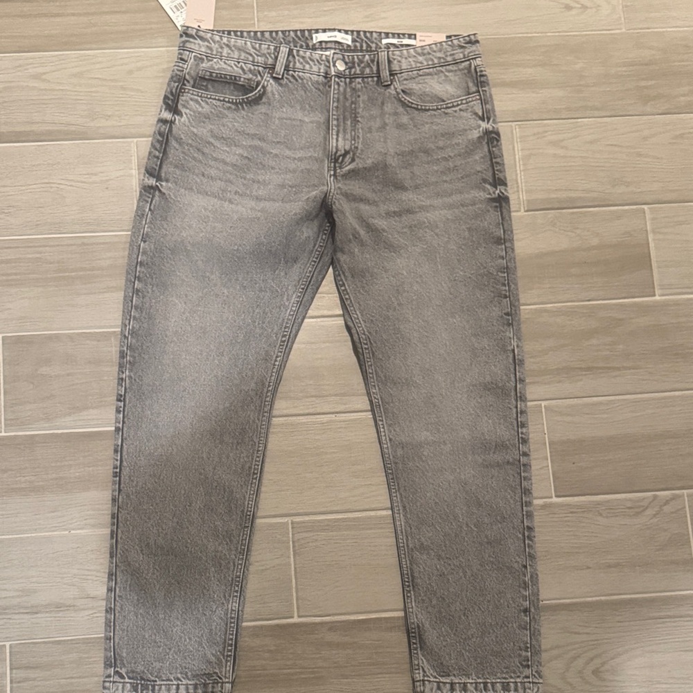 Mango Men's Straight Jeans in Gray